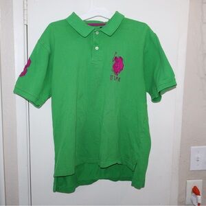 Green And Purple Polo Mens Size Medium Good Condition Casual Wear Style Chic